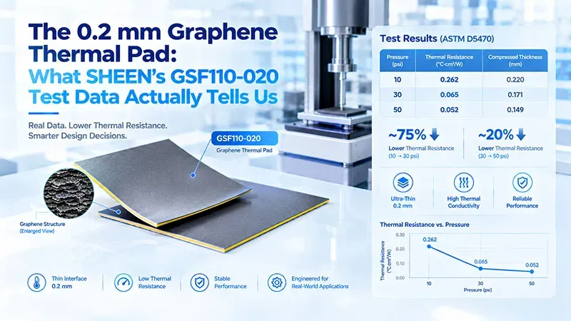 GSF110-020 0.2 mm Graphene Thermal Pad Thermal Resistance Test